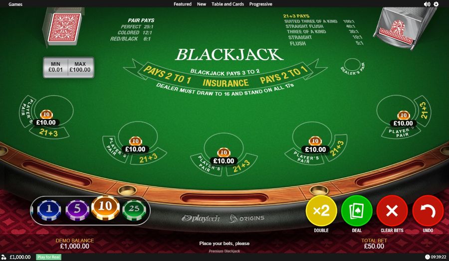 Premium Blackjack Bets - -