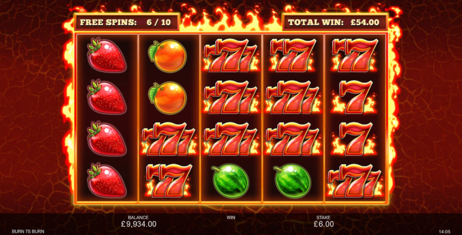 Burn 7s Burn Free Spins Round - -