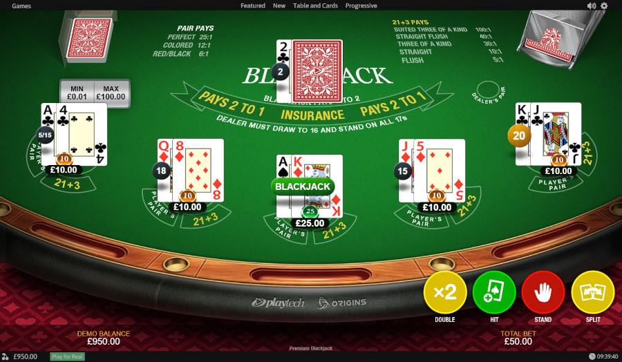 Play Premium Blackjack Table Game Coral.co.uk