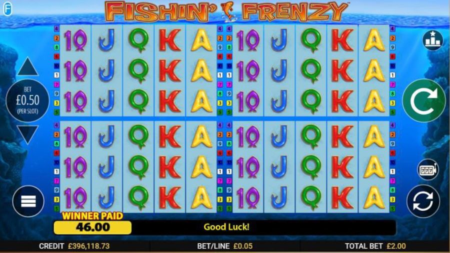 Fishin Frenzy Power 4 Slots Base Game - -