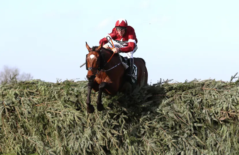 Tiger Roll ridden by Jockey Davy Russell on the way to winning the Randox Health Grand National Handicap Chase during Grand National Day of the 2018 Randox Health Grand National Festival at Aintree Racecourse, Liverpool